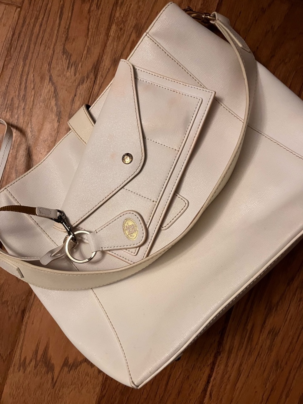 Dooney & Bourke Purse Ashby White Saffiano Leather Shoulder Tote Bag With Wallet